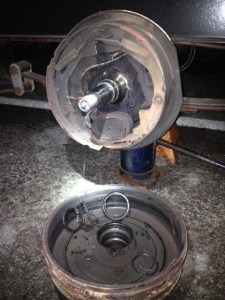 This was all that was left of the wheel bearings